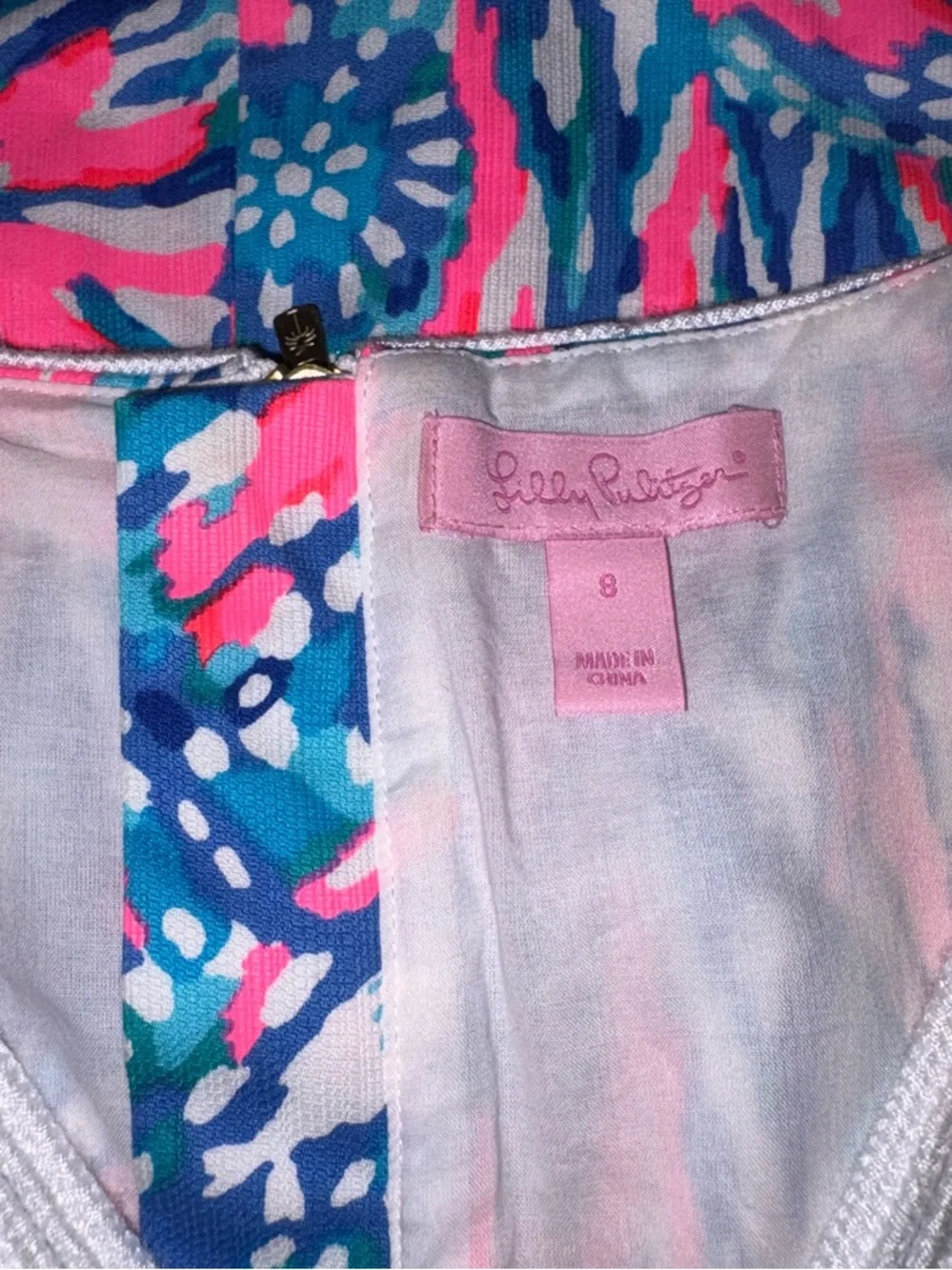Lilly Pulitzer Gabby Shift Dress Size 8 – Tiki Pink “Shake It Up” 🌴💗 - Picture 5 of 5